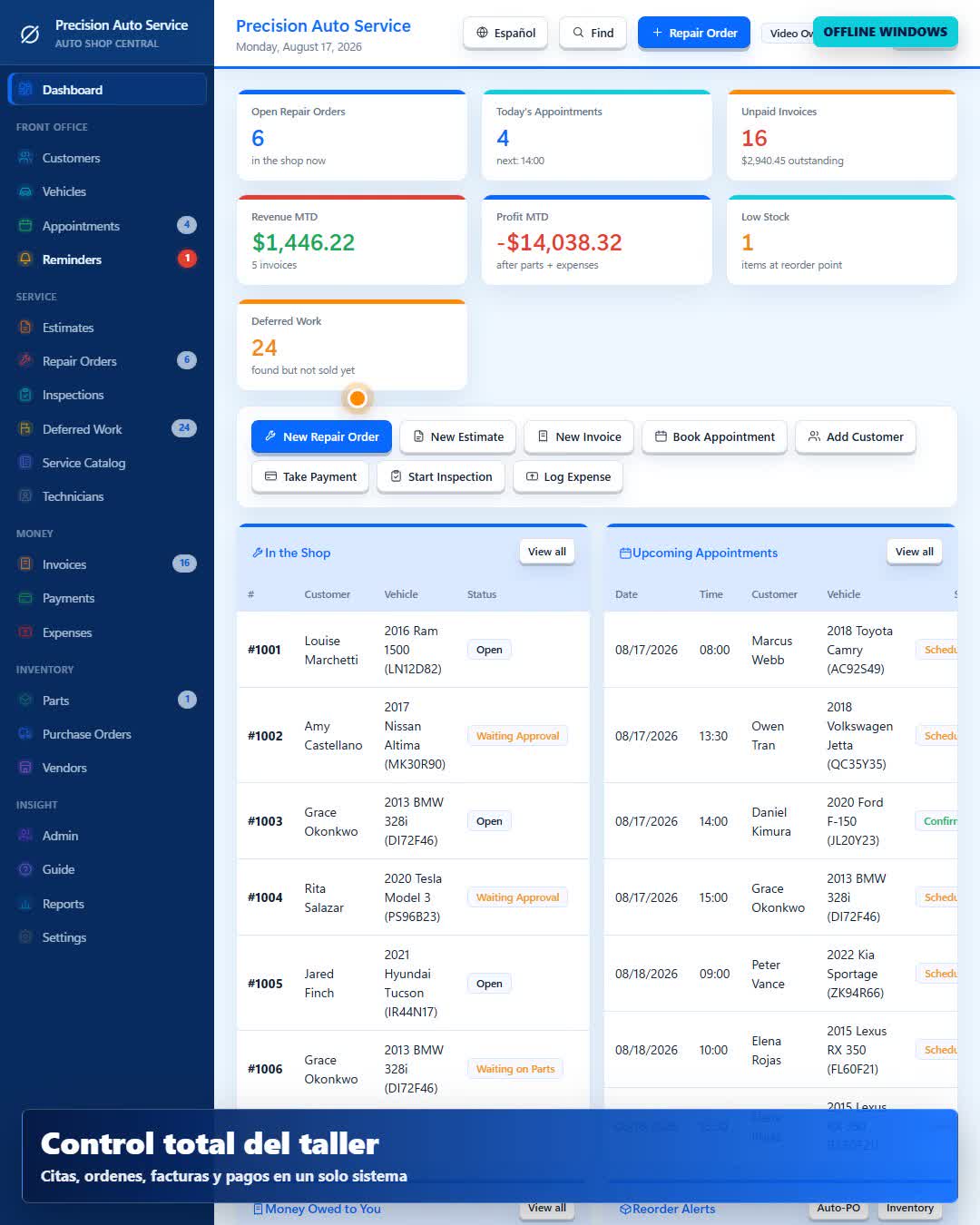 Dashboard screenshot
